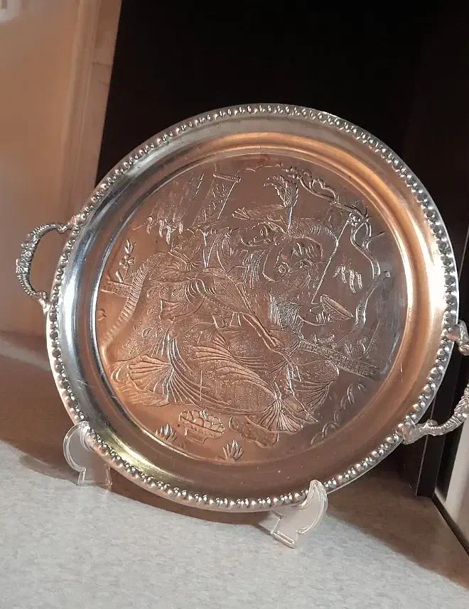 سینی مس قلمکار قدیم ۲مدل قندان و سینی برنجی|کلکسیون اشیاء عتیقه|فردیس, فرامرزیه|دیوار