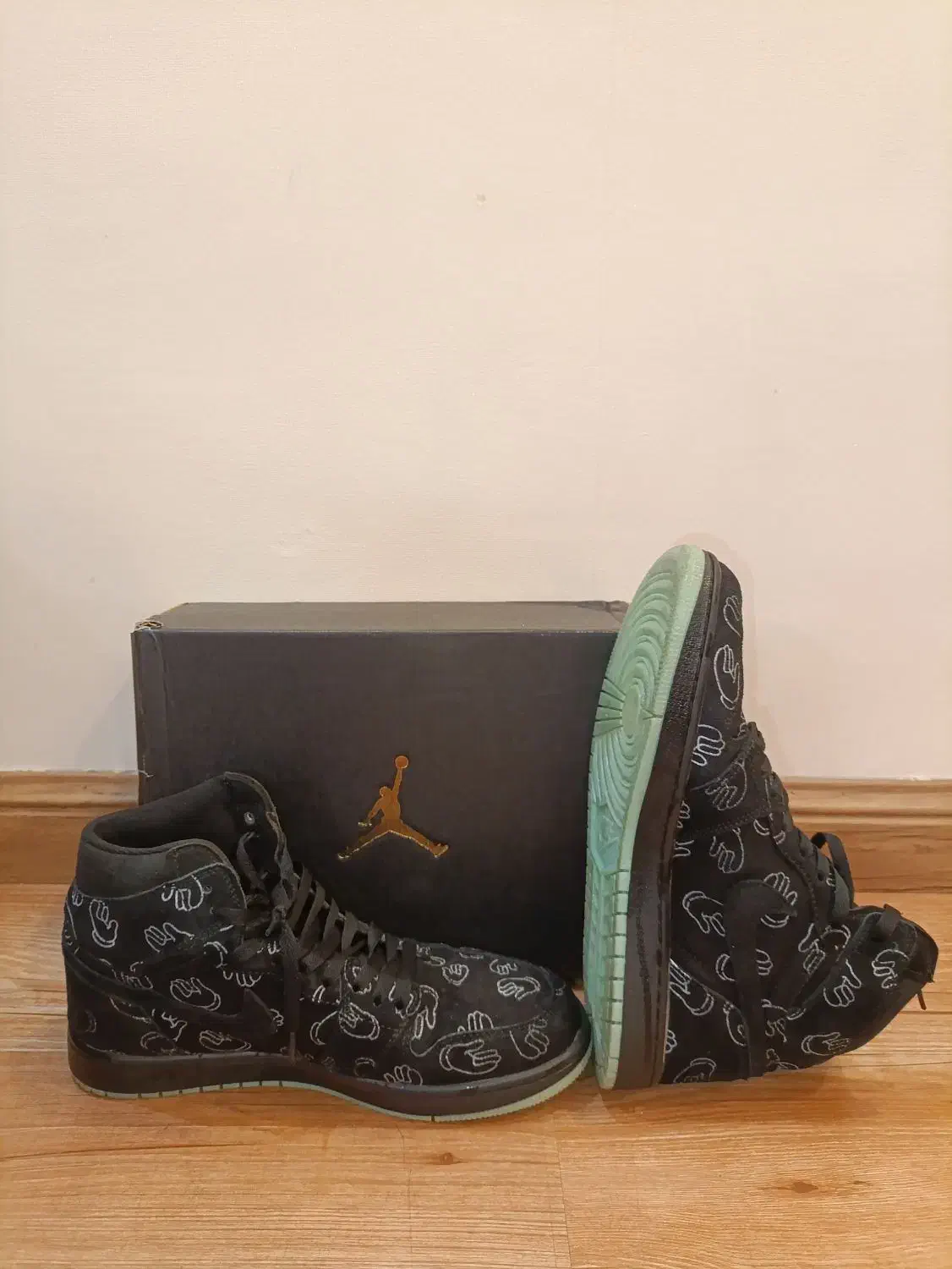 کفش نایک جردن وان رترو کاز مشکی|کیف، کفش، کمربند|رشت, منظریه|دیوار