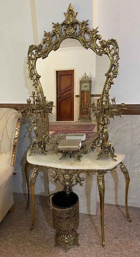 ساعت ایستاده کنار سالنی برنز آینه شمعدان|ساعت دیواری و تزئینی|زنجان, |دیوار