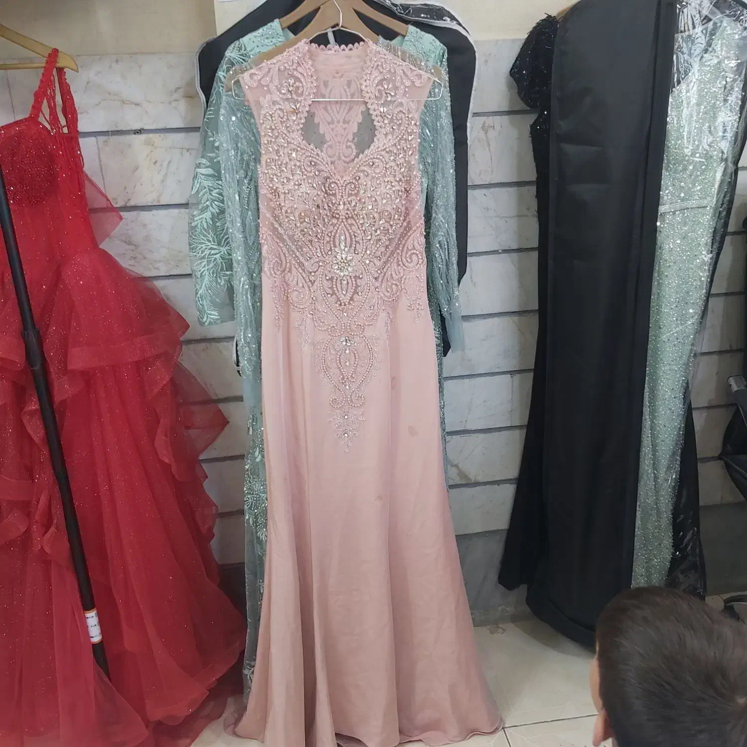 لباس مجلسی مروارید دوزی و سنگ کارمدل ماهی جذاب|لباس|پاکدشت, پاکدشت (مامازند)|دیوار