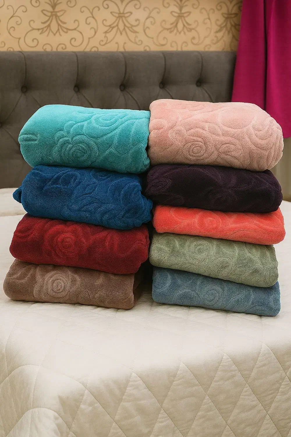 پتو پریما یکنفره ۱۶۰×۲۲۰ گلدار و تک رنگ|رختخواب، بالش، پتو|بانه, |دیوار