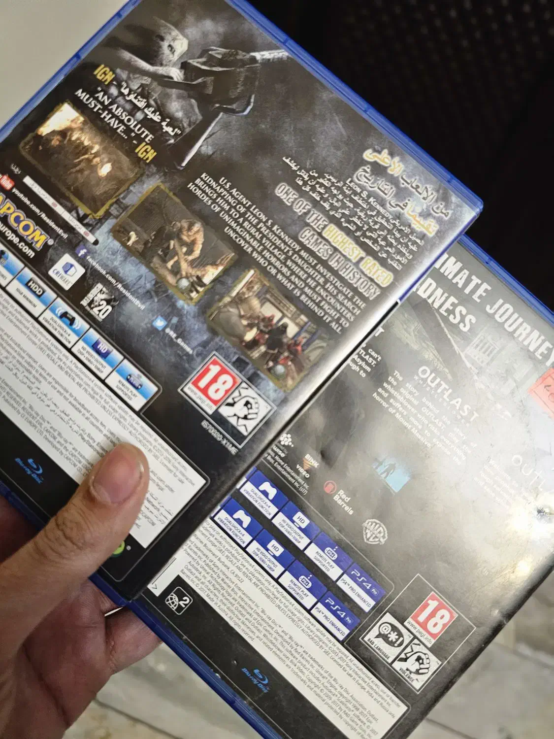 دو بازی  resident evil 4 outlast|کنسول، بازی ویدئویی و آنلاین|تهران, شهرآرا|دیوار