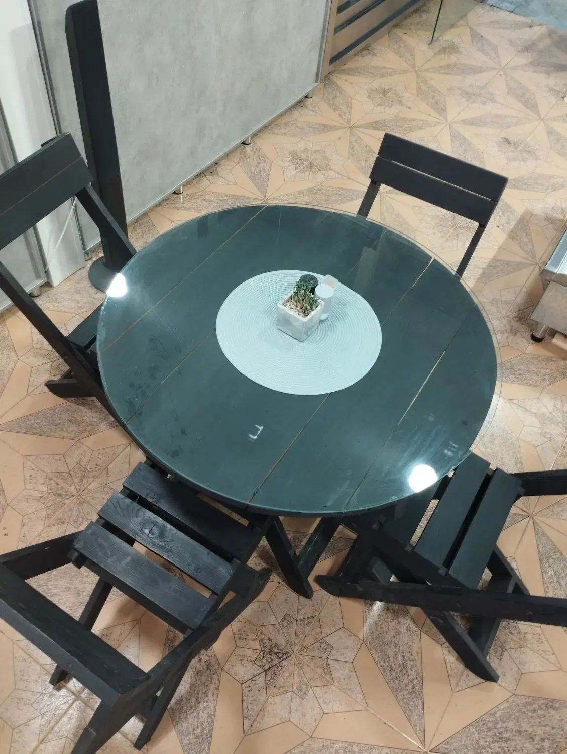 میزو صندلی چوبی تاشوی چهار نفره 3دست|میز و صندلی غذاخوری|مهاباد (آذربایجان غربی), |دیوار