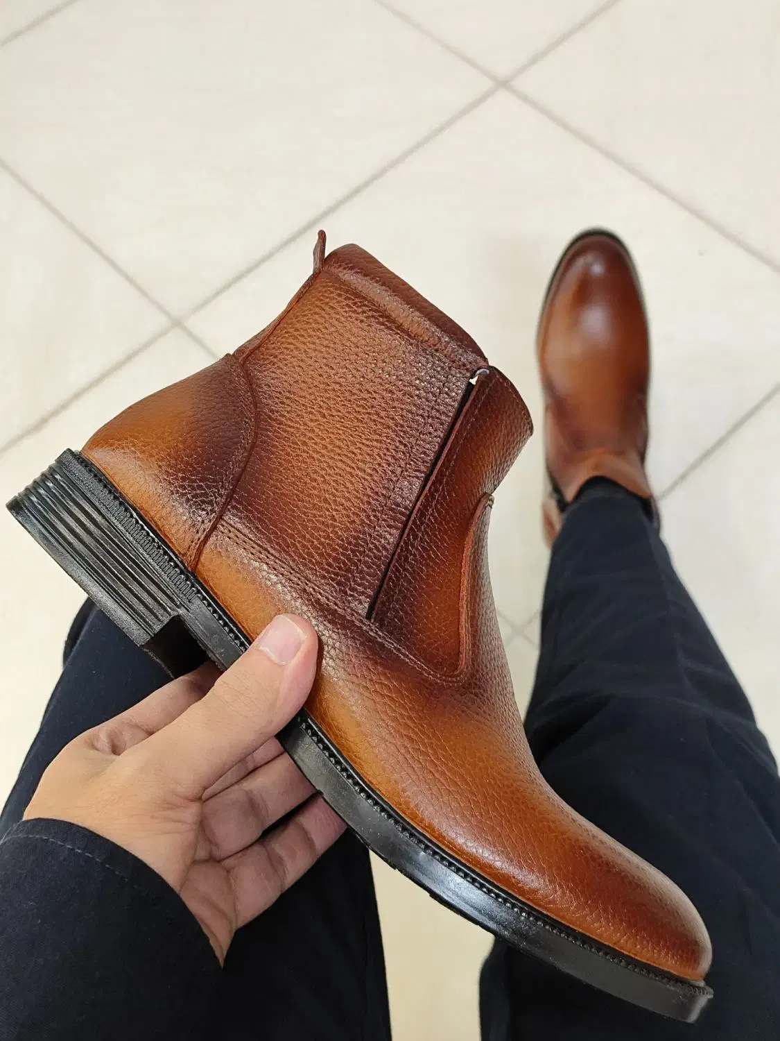 نیم بوت مردانه تمام چرم بغل زیپ(عسلی)|کیف، کفش، کمربند|تهران, یاخجی آباد|دیوار