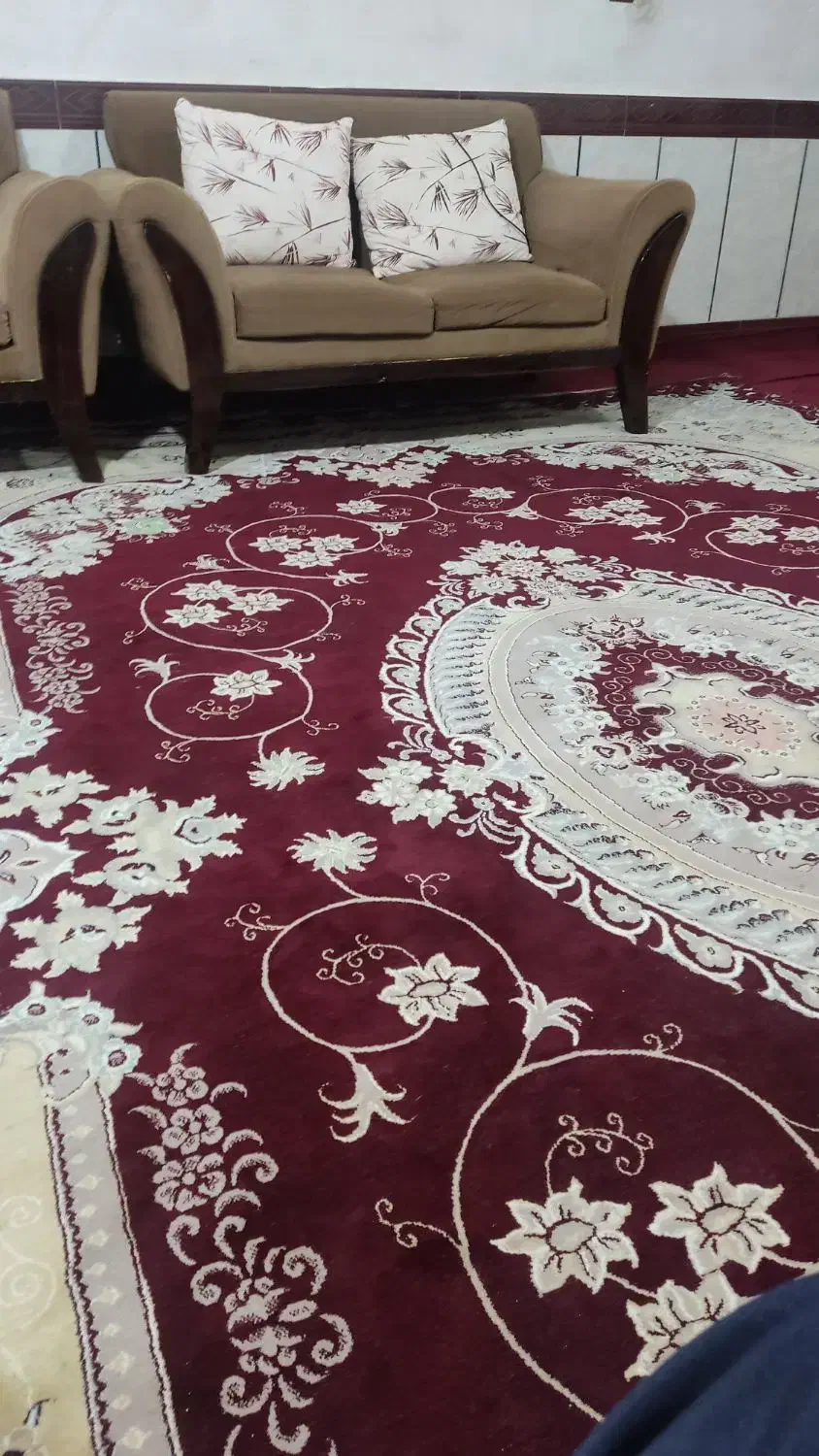 دو عددفرش ۱۲ متری تمیز و مرتب تمام نخ|فرش|گالیکش, |دیوار