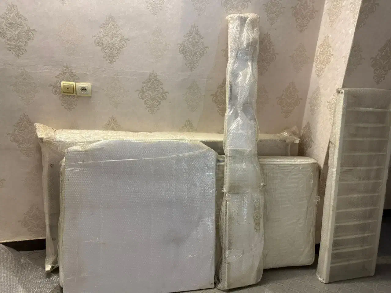 ست تخت کودک و نوجوان تخت دونفره با پاتختی|تخت و سرویس خواب|خاوران, |دیوار