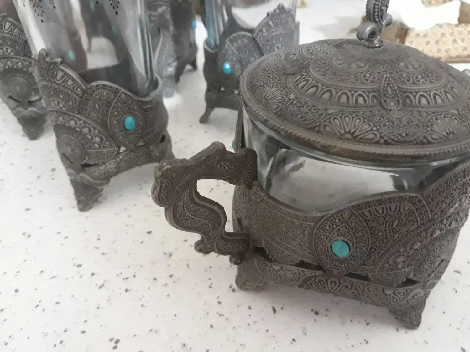 ظروف قدیمی قوری گل مرغ استکان پیوتر هاونگ|قوری، کتری، قهوهساز دستی|تهران, تهرانپارس شرقی|دیوار