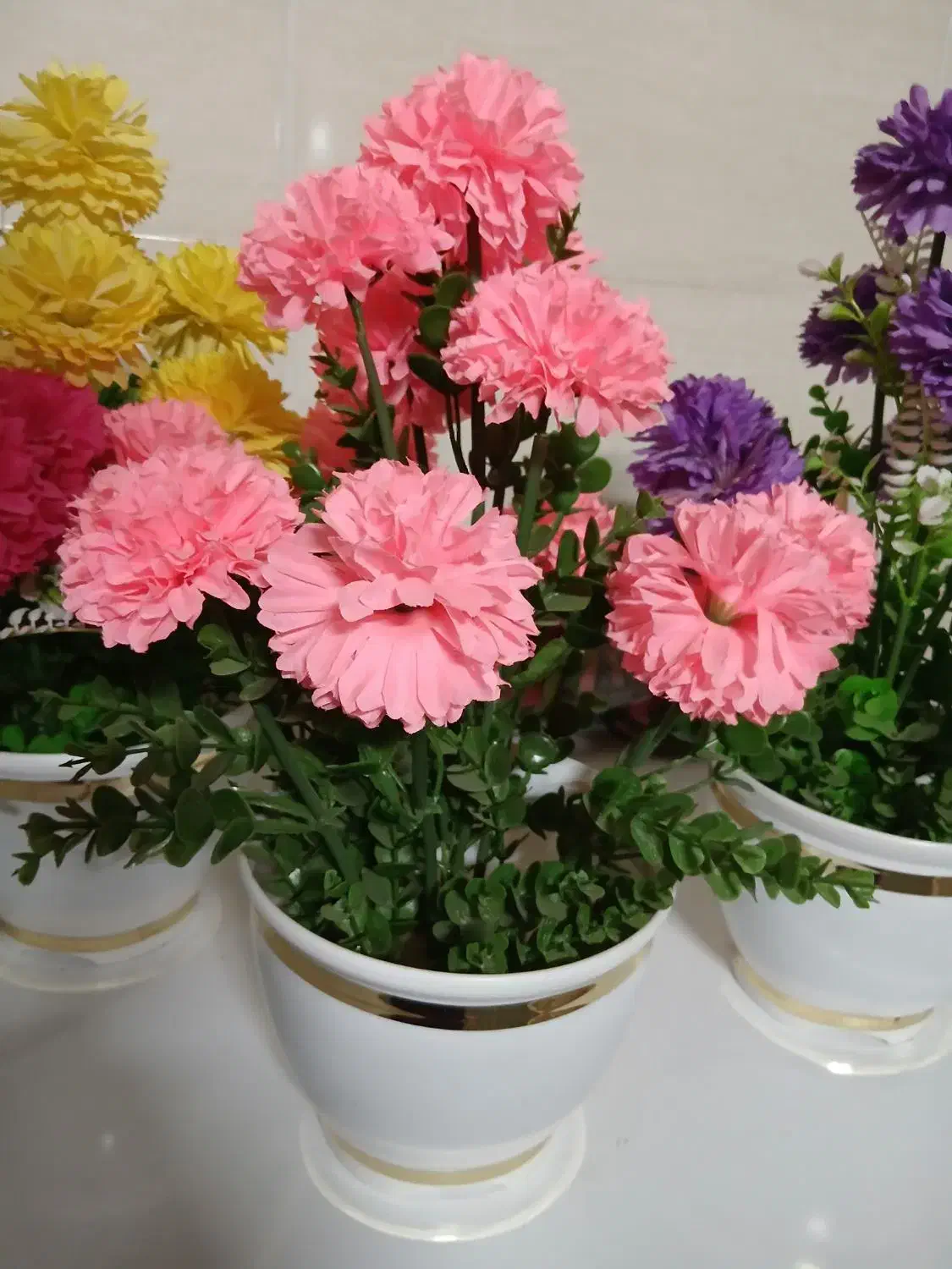 گل و گلدان داودی. ۷گل  مصنوعی|گل مصنوعی|بندر ترکمن, |دیوار