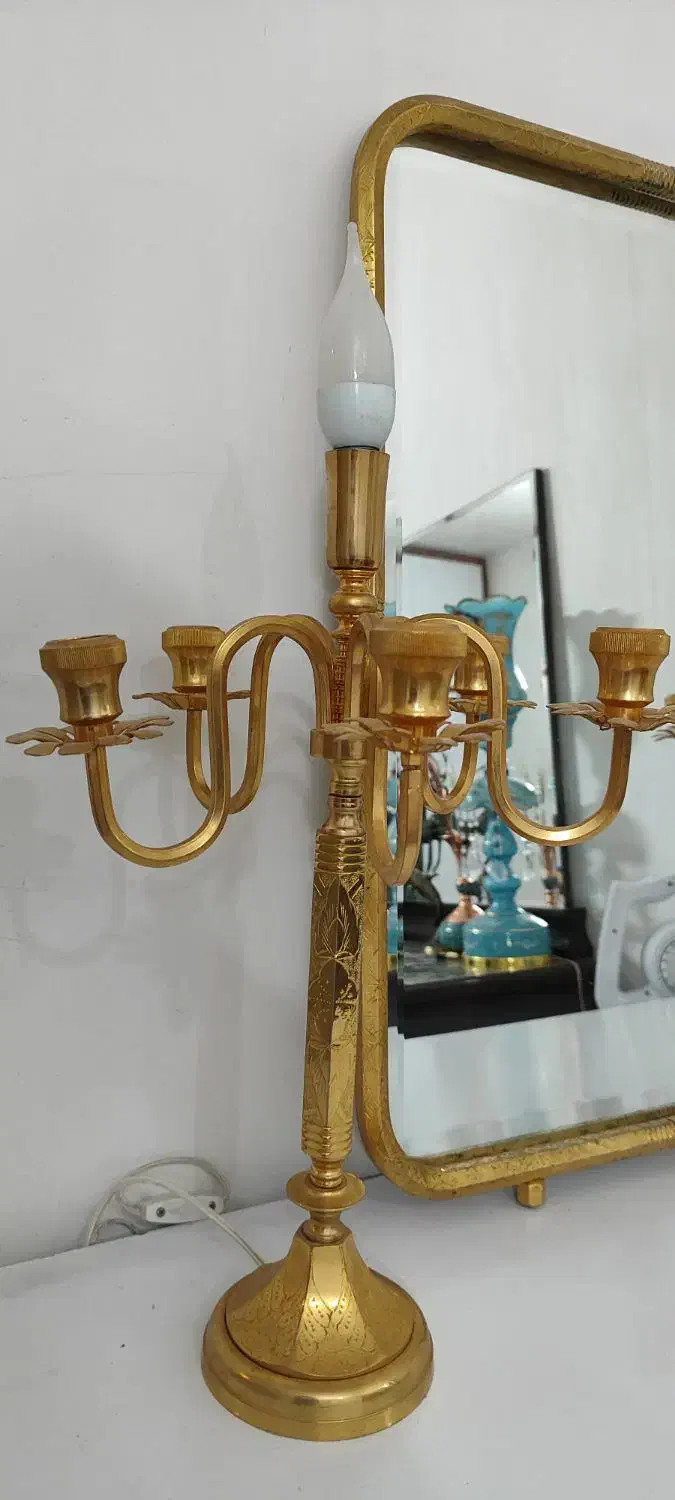 آینه شمدان برنزی|صنایع دستی و سایر لوازم تزئینی|مشهد, حسین‌آباد|دیوار