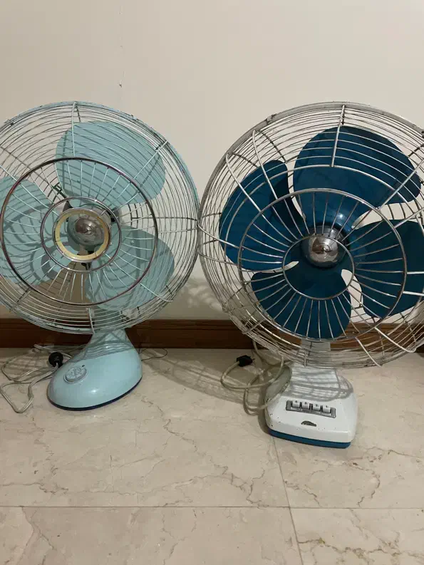 یک جفت پنکه ژاپنی قدیمی|کلکسیون اشیاء عتیقه|اصفهان, خرم|دیوار