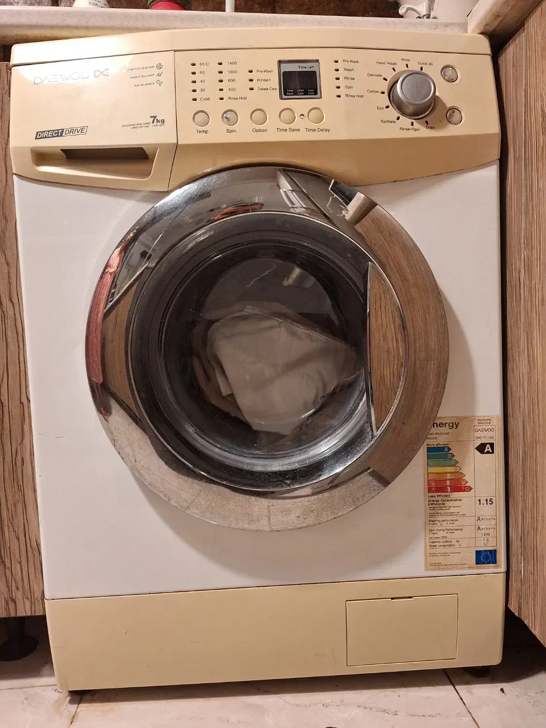 ماشین لباس شویی اصل دوو کره ۷ گیلویی در حد نو|ماشین لباسشویی و خشککن لباس|رشت, کوی عرفان|دیوار