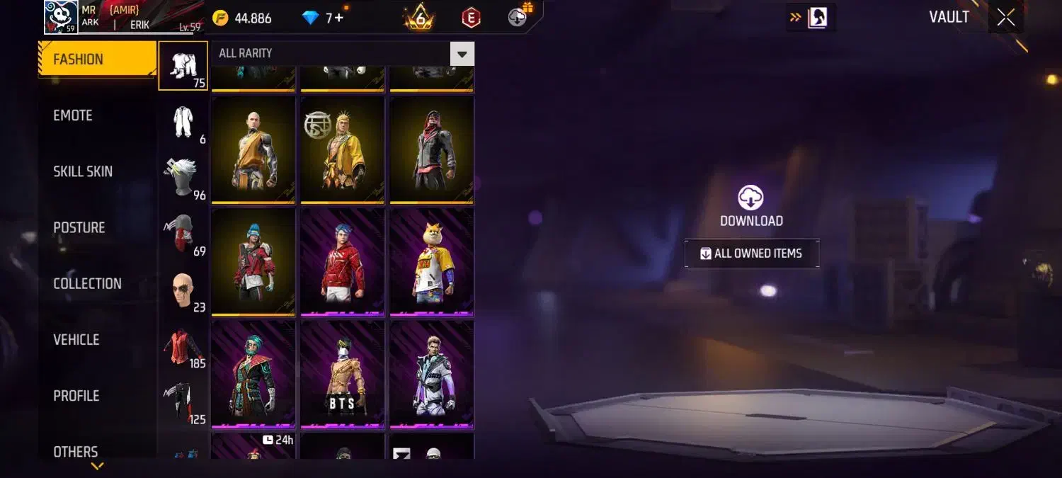 اکانت فری فایر فول ۵۹|کنسول، بازی ویدئویی و آنلاین|بندرعباس, |دیوار