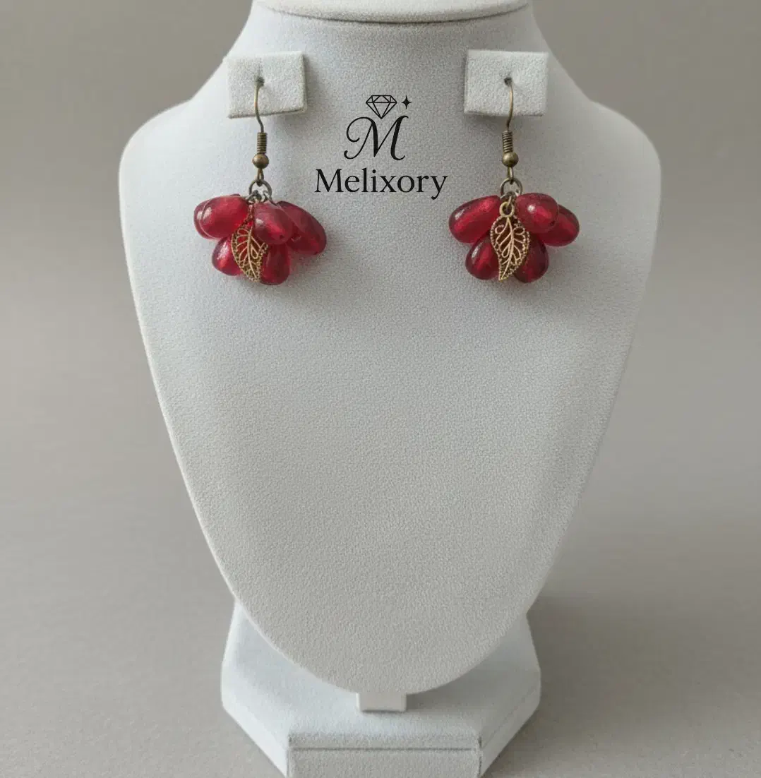 گوشواره یلدایی دانه انار و برگ|بدلیجات|تهران, جیحون|دیوار