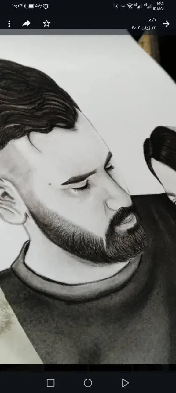 نقاشی سیاه قلم از چهره و عکس|تابلو، نقاشی، عکس|قم, بکایی|دیوار