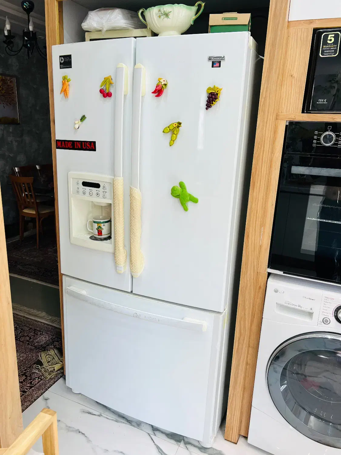 ساید ۳ درب (فرنچ) آمریکایی|یخچال و فریزر|شیراز, سیلو|دیوار