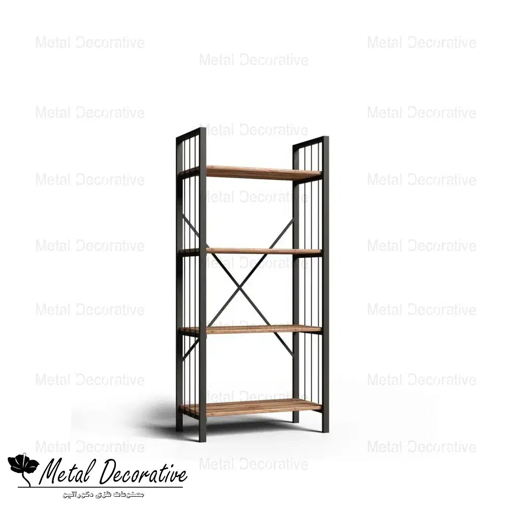 قفسه فلزی شیک چهار طبقه چوبی|کتابخانه، شلف، قفسه‌های دیواری|چهاردانگه (تهران), |دیوار
