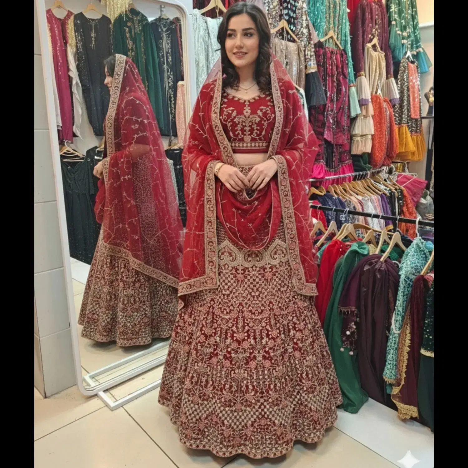 کرایه لباس مجلسی هندی لباس هندی مدل دهلی نو|لباس|شیراز, شاهچراغ|دیوار
