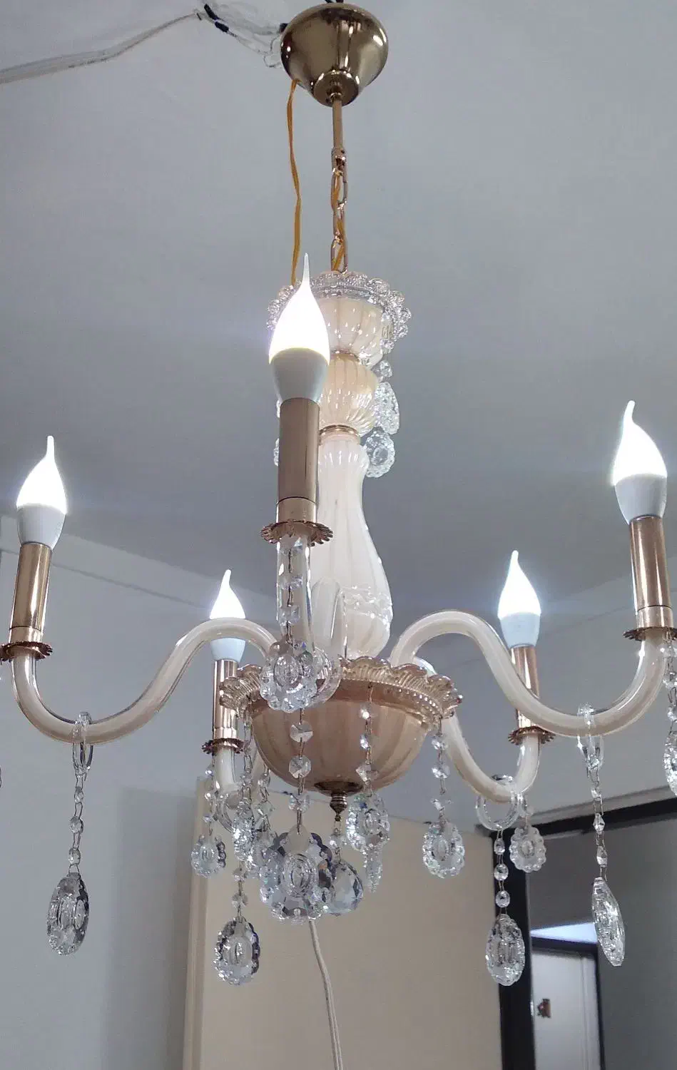 لوستر زیبای کریستال|لوستر و چراغ آویز|ساری, |دیوار