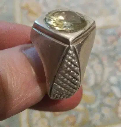 انگشتر نقره با سنگ الماس روسی|جواهرات|تنکمان, |دیوار