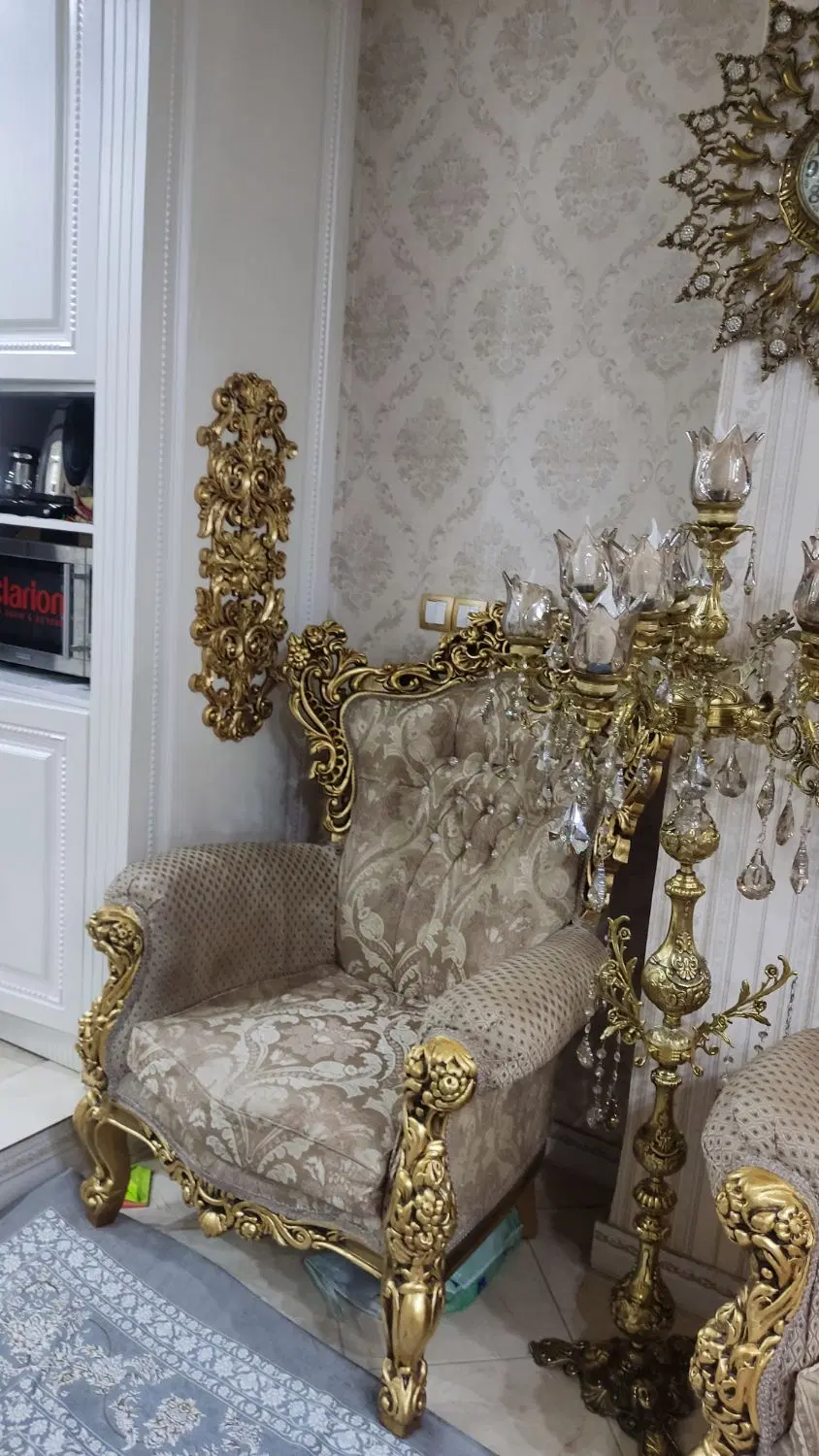 مبل سلطنتی ۹ نفره تمام چوب بدون میز|مبلمان خانگی و میز عسلی|تهران, شهرک ولیعصر شمالی|دیوار