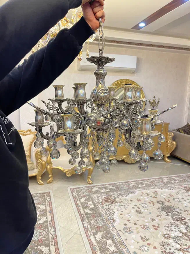 لوستر آبکاری نقره|لوستر و چراغ آویز|ورامین, ورامین|دیوار