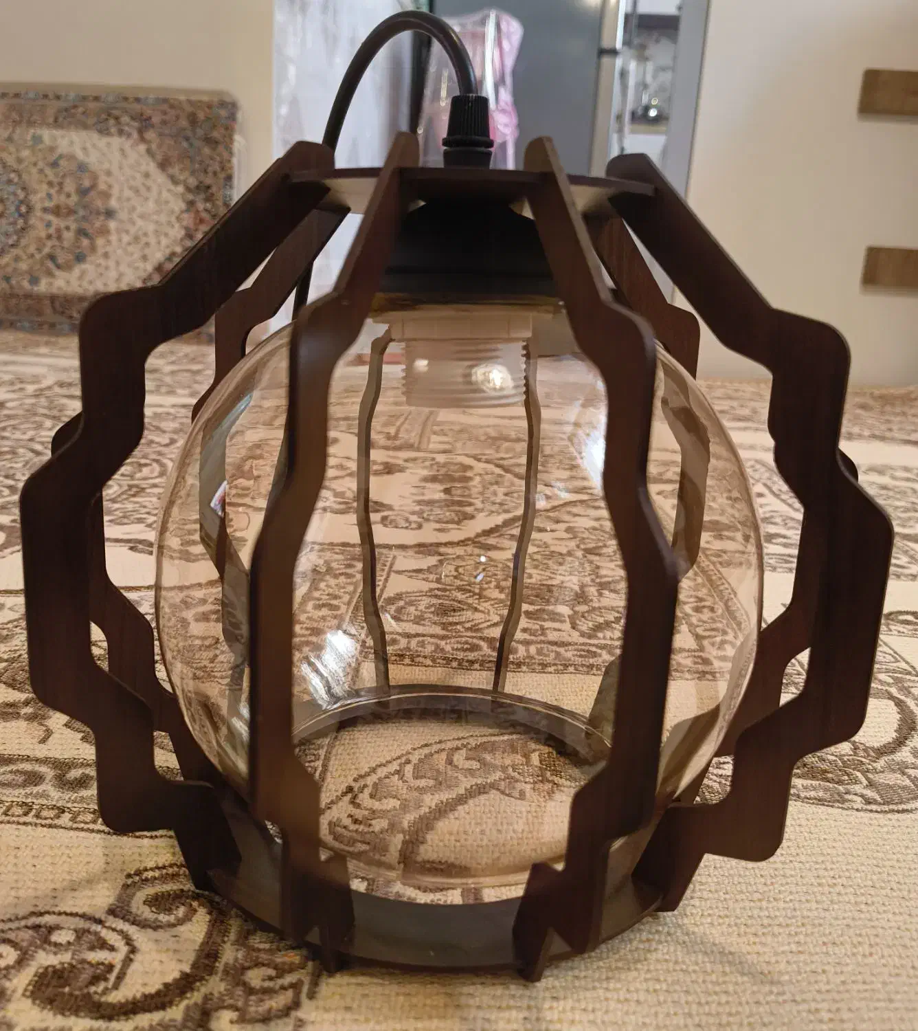 لوستر چوبی|لوستر و چراغ آویز|سنقر, |دیوار