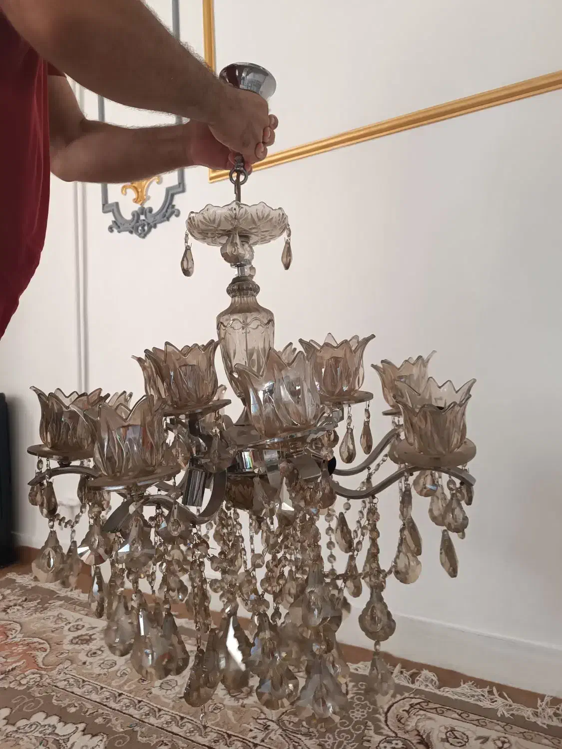 لوستر 16 شعله (8شاخه)|لوستر و چراغ آویز|خرمآباد, |دیوار