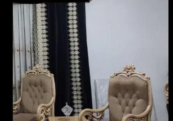 پرده حریر با دو تا دستک|پرده، رانر، رومیزی|زابل, |دیوار