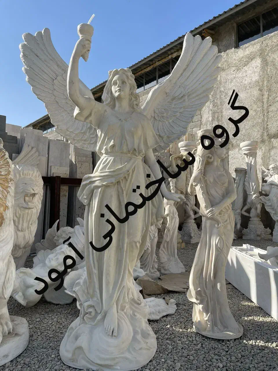 مجسمه فایبرگلس فایبر فرشته آبنما سرستون الاچیق|مصالح و تجهیزات ساختمان|کرج, فاز ۱ مهرشهر|دیوار