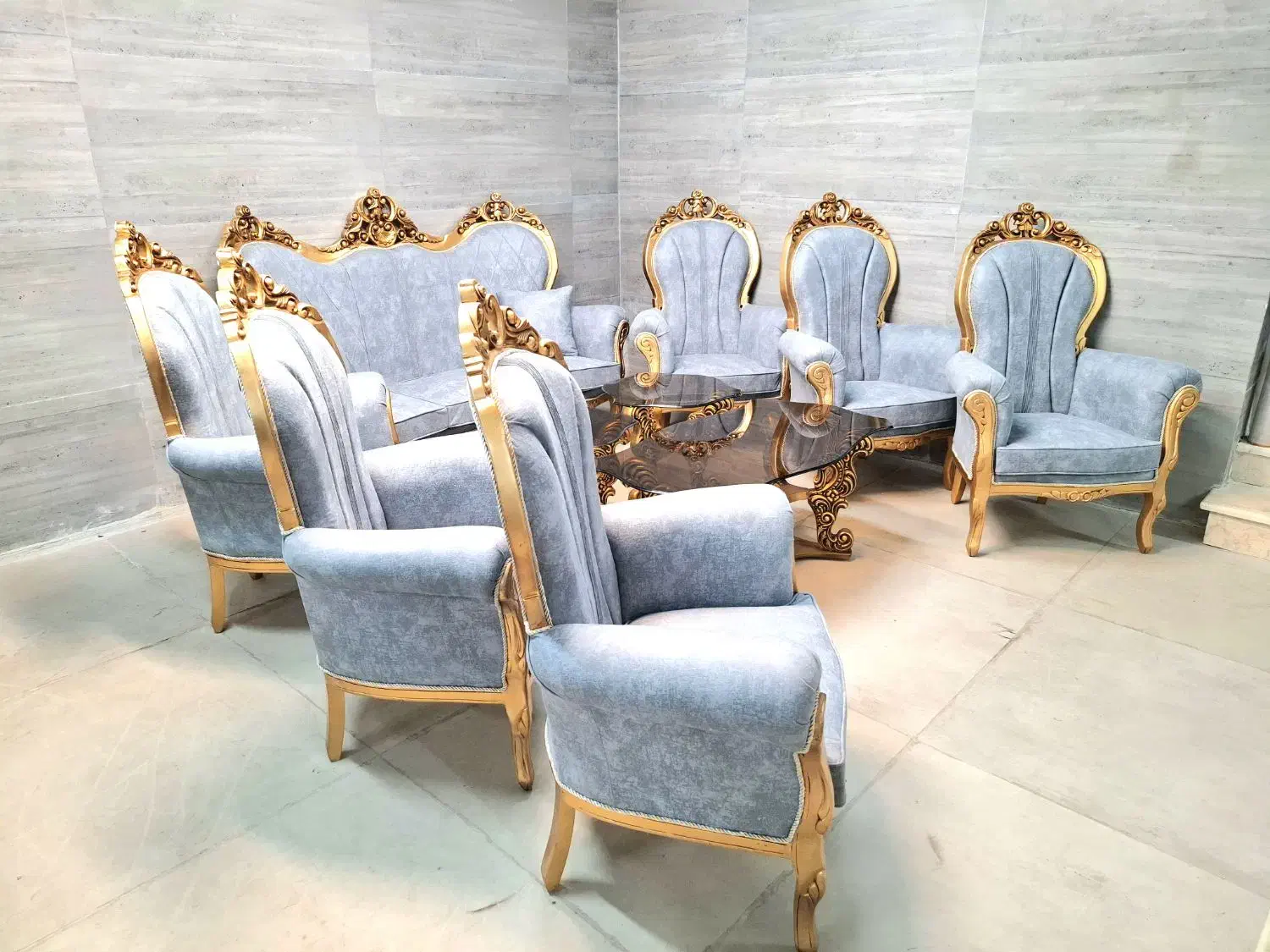 مبل استیل ۹ نفره با پارچه نو رویال|مبلمان خانگی و میز عسلی|اصفهان, جلالیه|دیوار