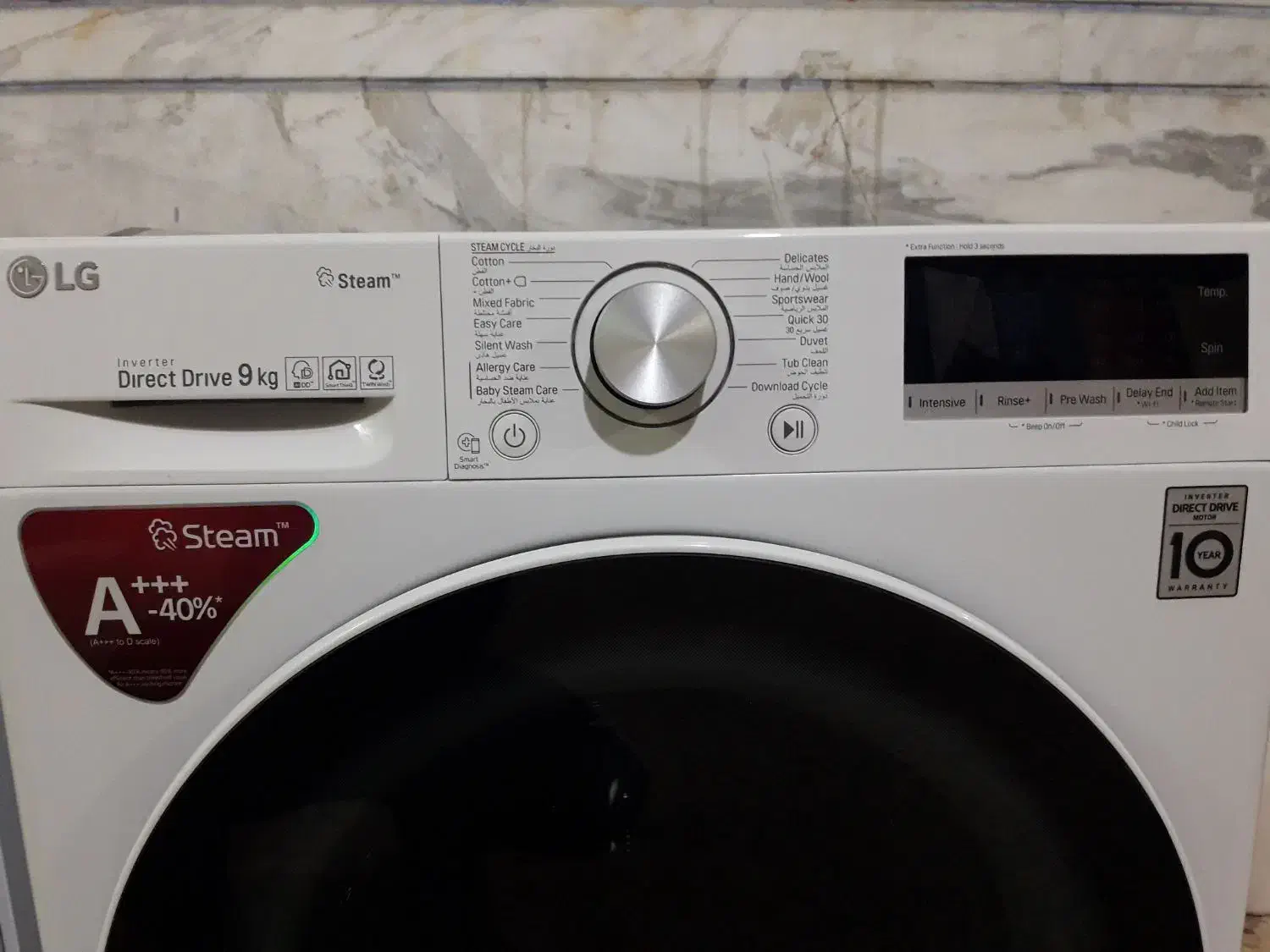 ماشین لباسشویی ۹کیلویی سفید ال جی|ماشین لباسشویی و خشککن لباس|دزفول, |دیوار
