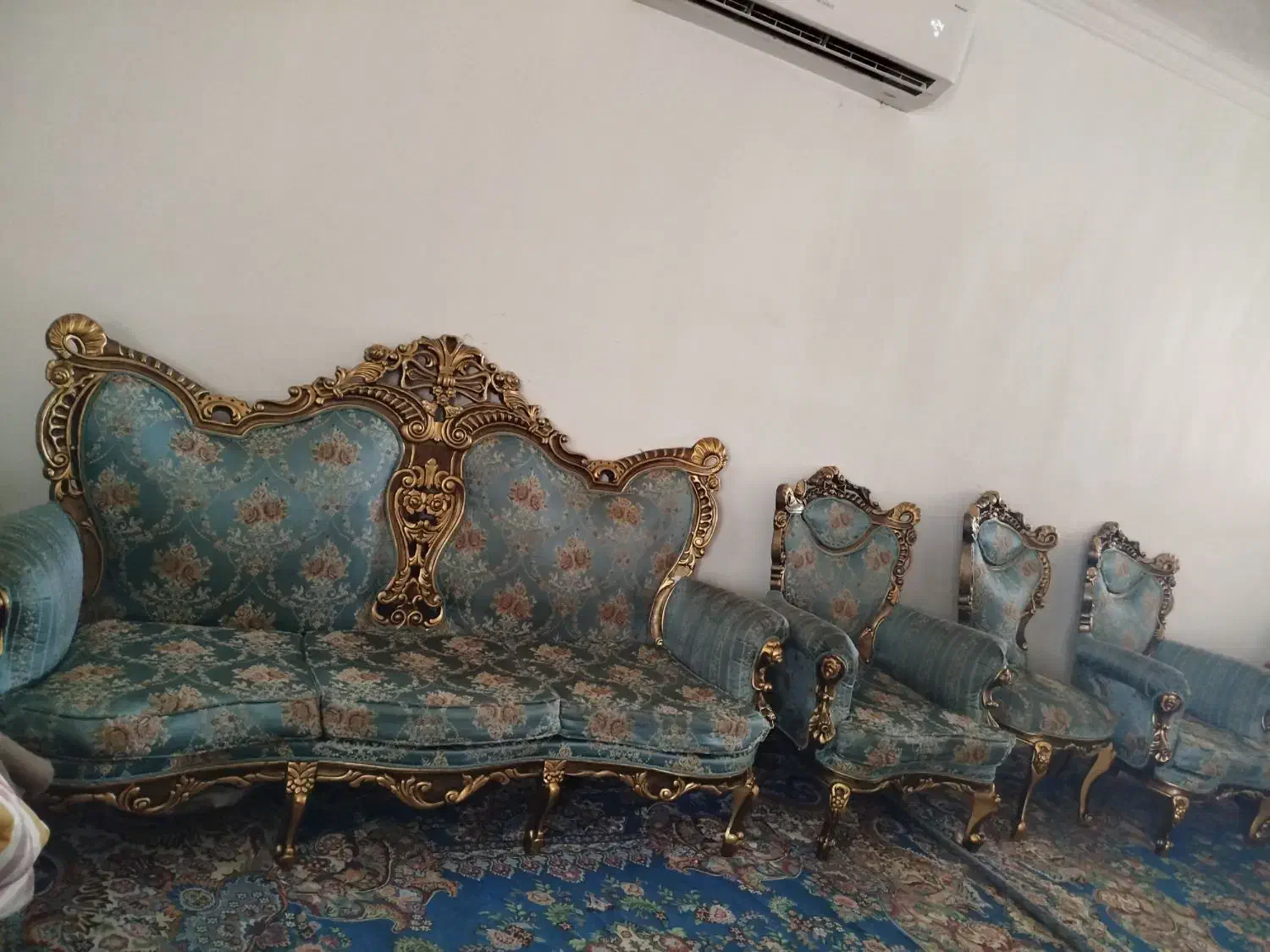 مبل ۹نفر سلطنتی|مبلمان خانگی و میز عسلی|جم, |دیوار