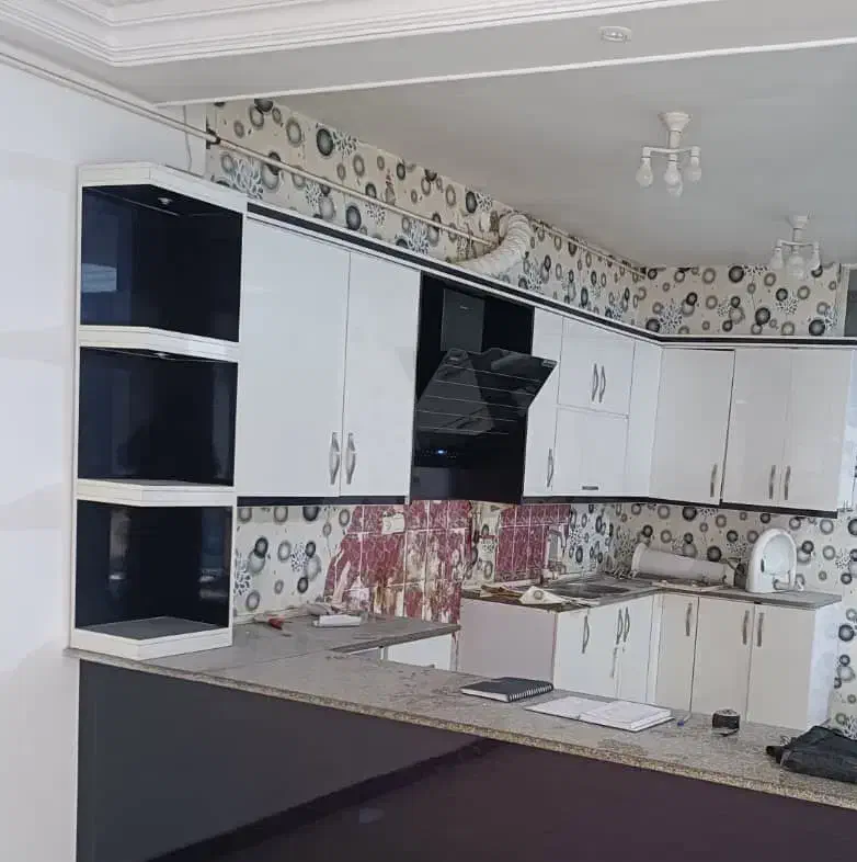 کابینتای ام دی اف و هود لمسی و سینک اخوان|کتابخانه، شلف، قفسه‌های دیواری|دزفول, |دیوار