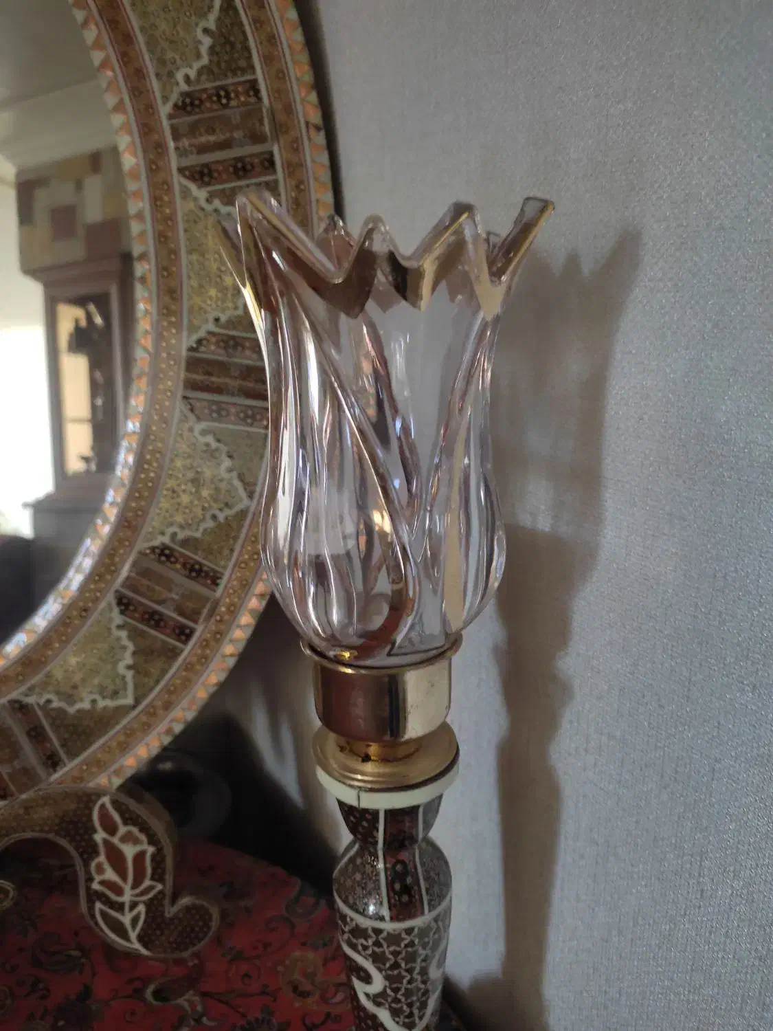 آینه وشمدان خاتم|صنایع دستی و سایر لوازم تزئینی|اصفهان, بهارستان (مخابرات)|دیوار