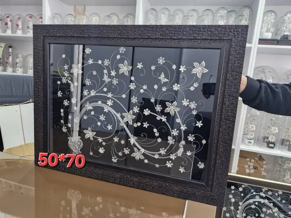 قاب گل نقره|صنایع دستی و سایر لوازم تزئینی|اصفهان, سرتاوه|دیوار