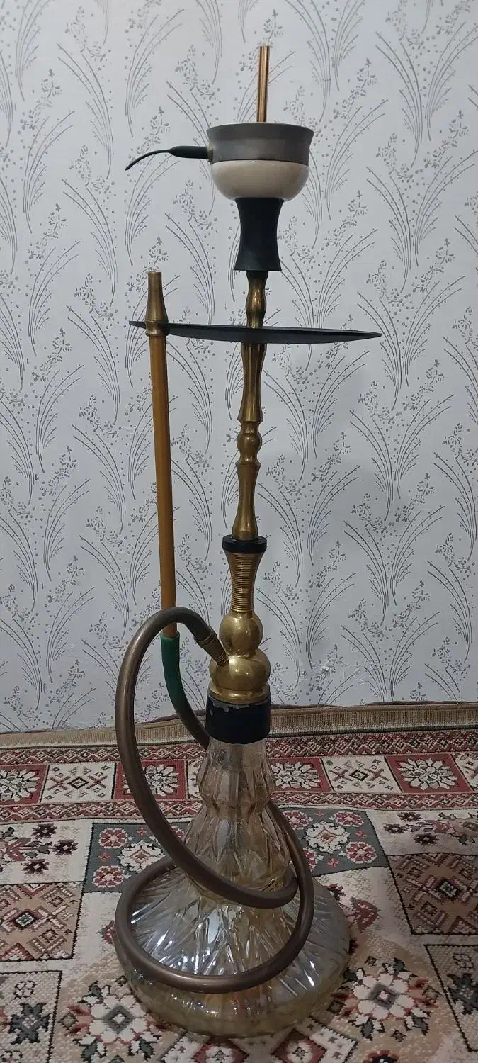 قلیان برنجی ارتفاع ۸۵ سانت|کلکسیون و سرگرمی|آستارا, |دیوار