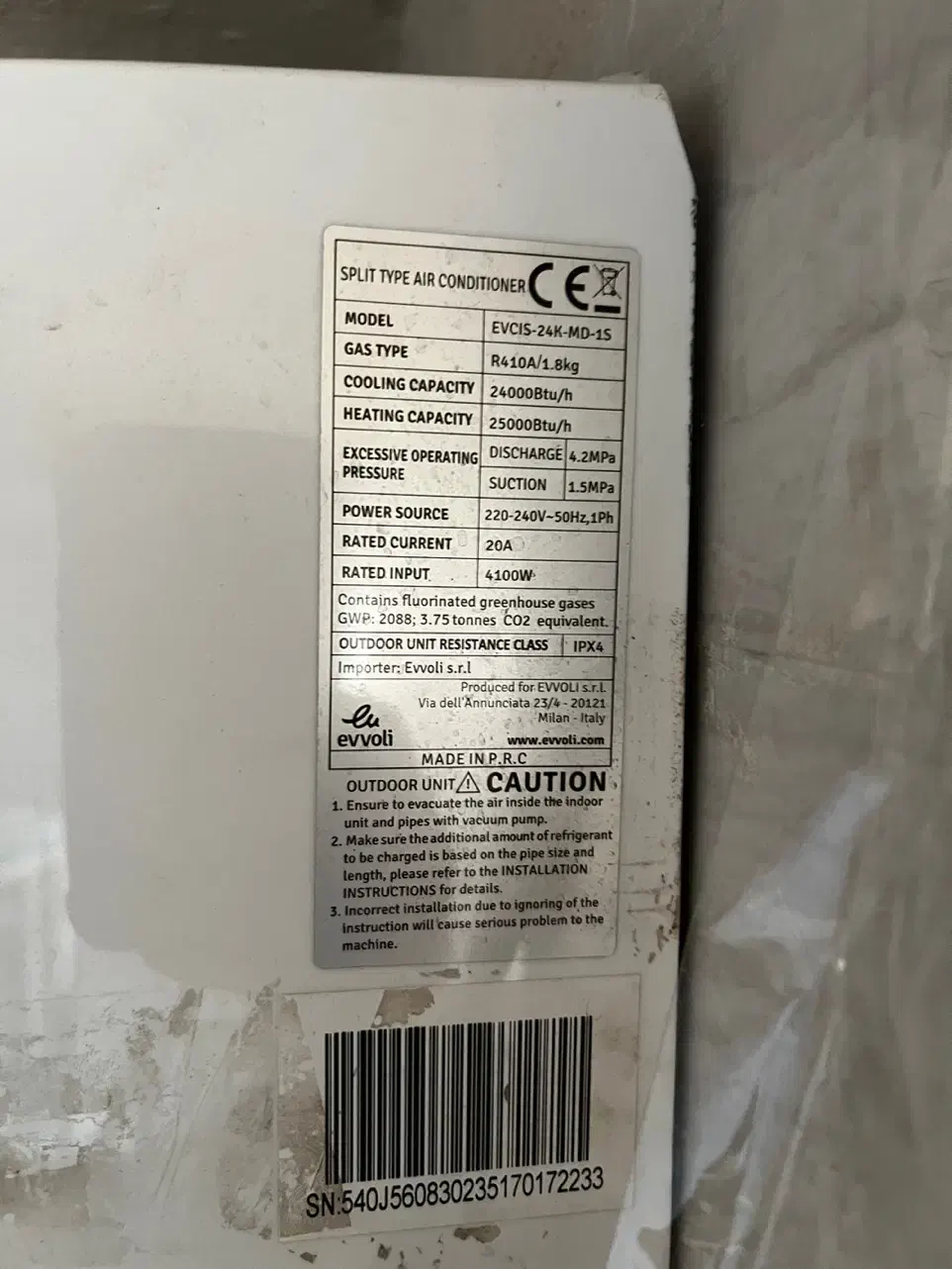 فروش کولر گازی evoli ۲۴۰۰۰ تمیز|کولر گازی و فن‌کوئل|میبد, |دیوار