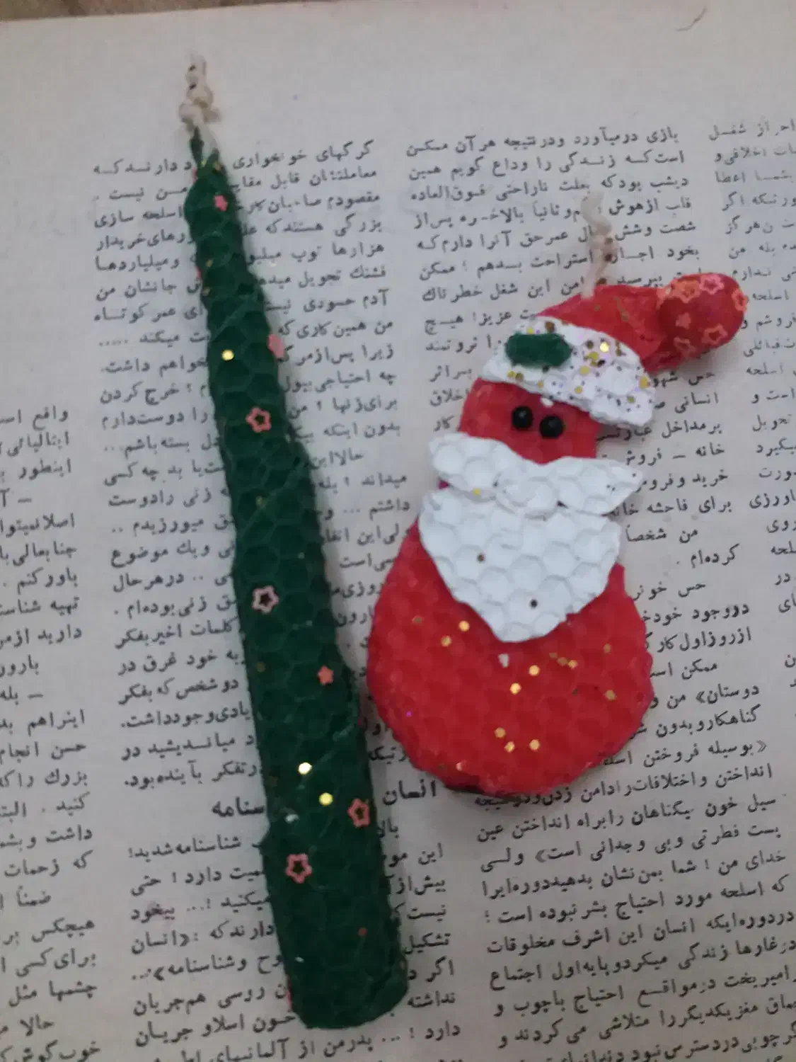 شمع موم عسلی بدون بو و دود  ویژه کریسمس|صنایع دستی و سایر لوازم تزئینی|پارس‌آباد, |دیوار