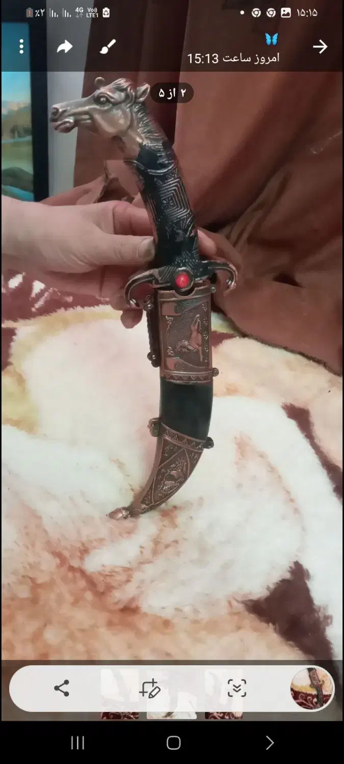 خنجر قدیمی دسته مسی|کلکسیون اشیاء عتیقه|سبزوار, شهدا|دیوار