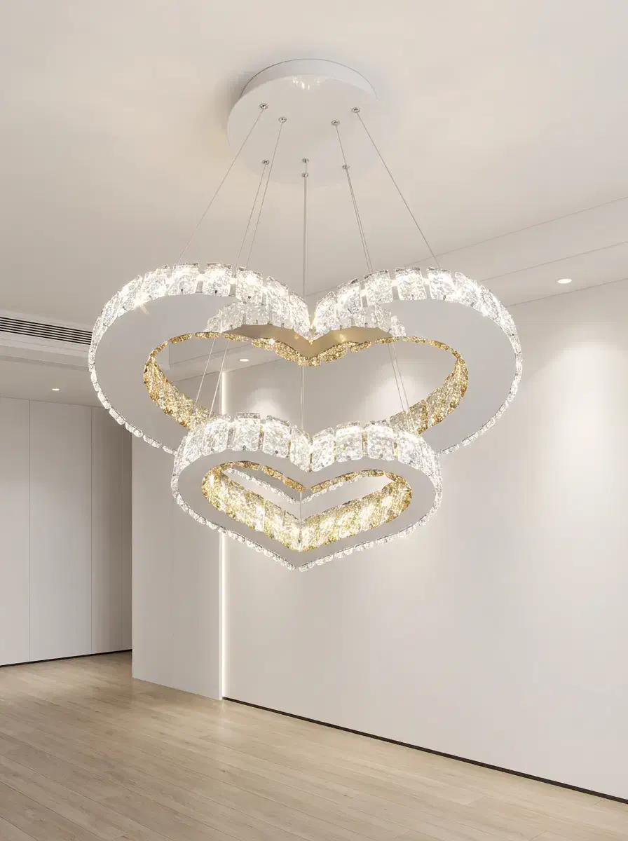 لوستر کریستالی قلبی|لوستر و چراغ آویز|تهران, لاله زار|دیوار