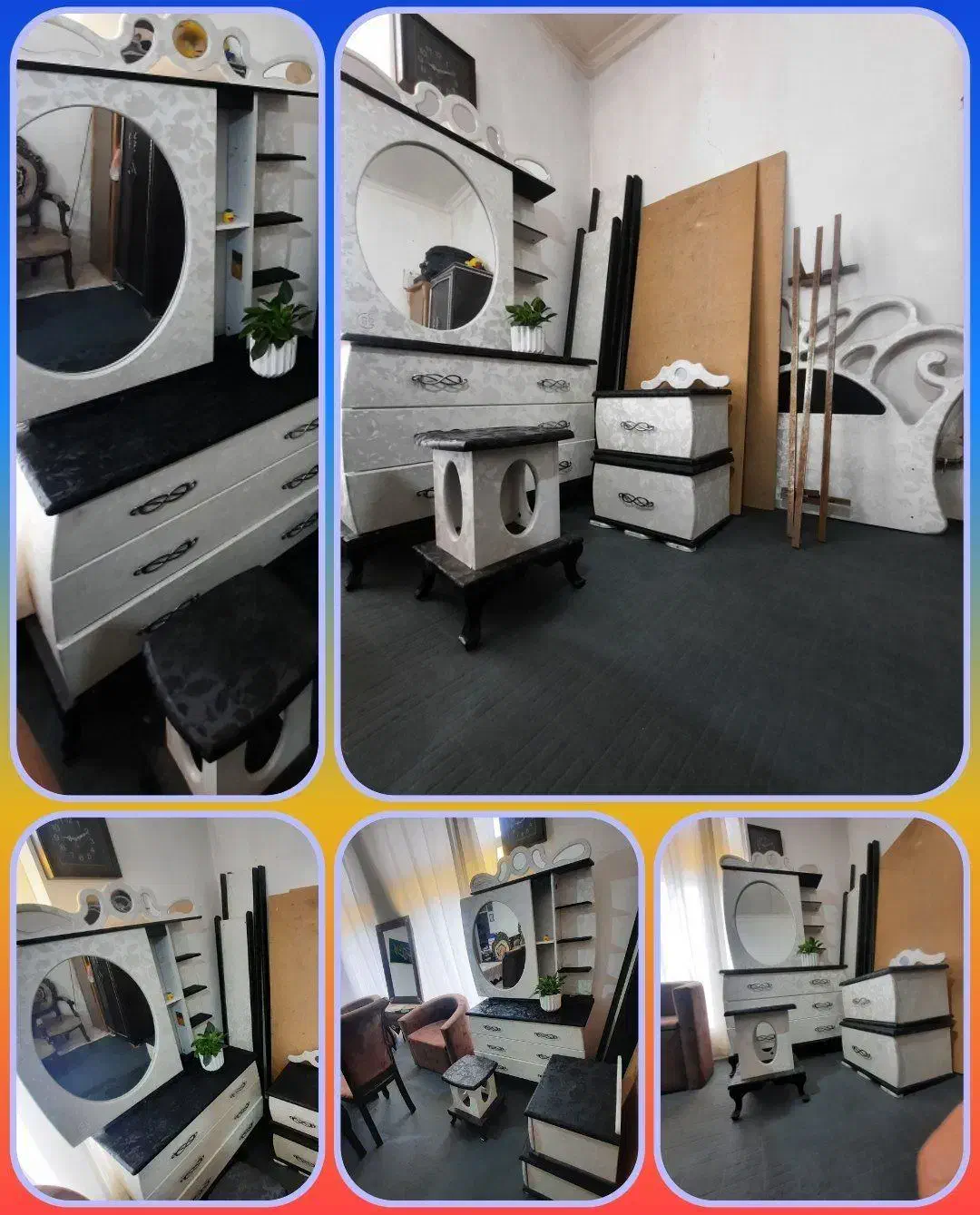 سرویس خواب دونفره بدون تشک|تخت و سرویس خواب|اهر, |دیوار