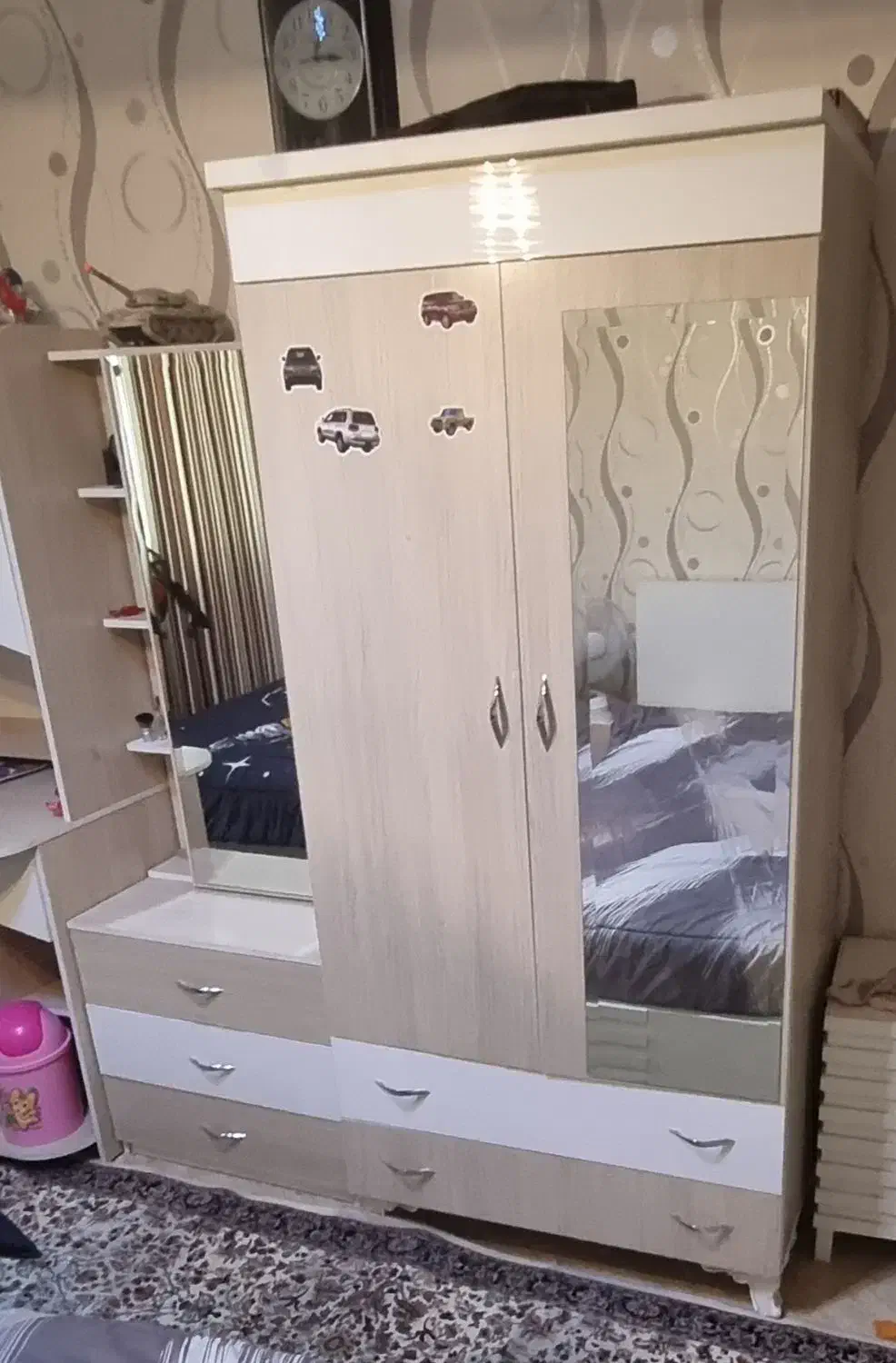 سرویس خواب نوجوان ۷ تکه|تخت و سرویس خواب|ورامین, ورامین|دیوار