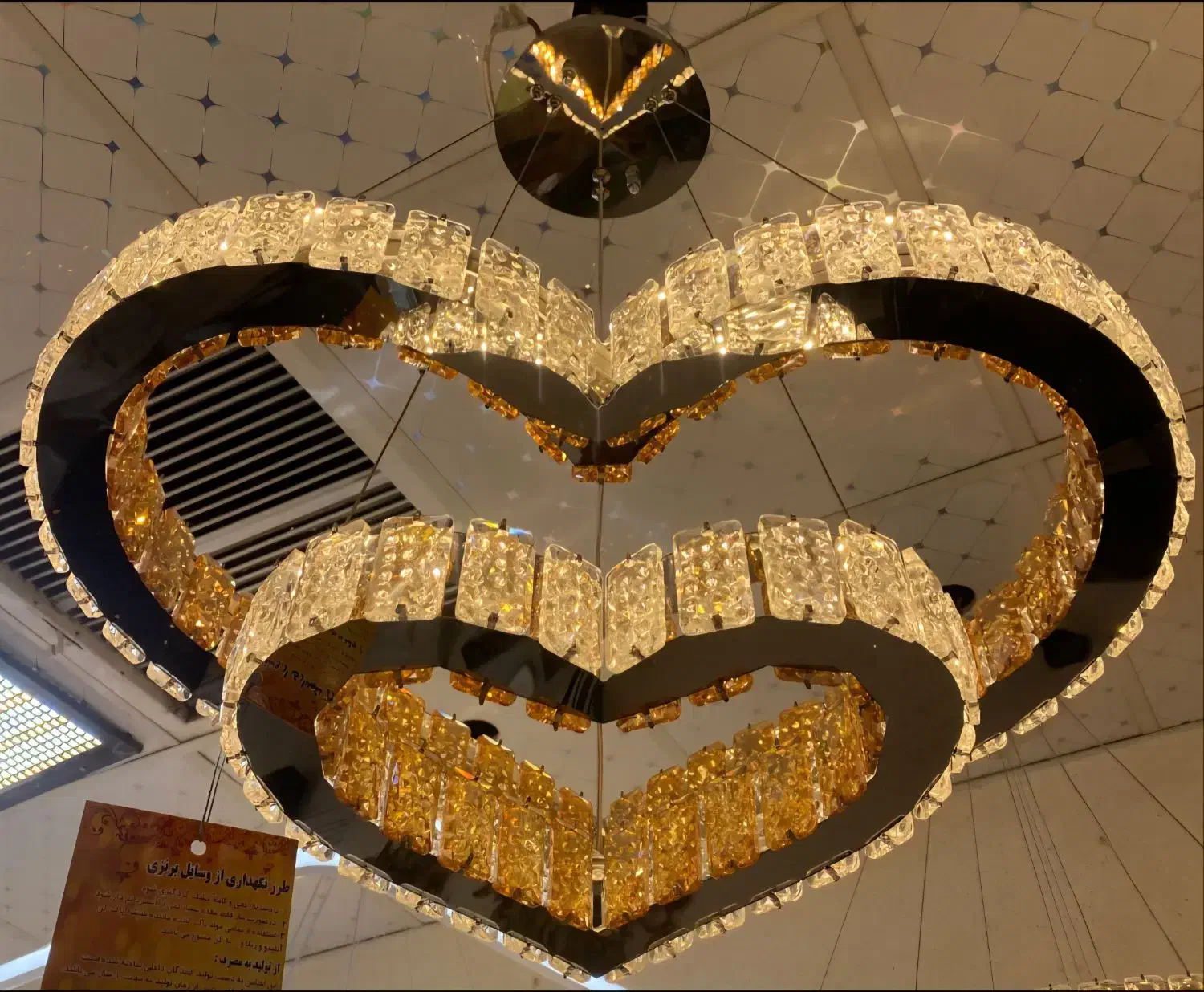 لوستر مدرن کریستالی مدل قلبی 30×50|لوستر و چراغ آویز|تهران, امام زاده حسن|دیوار