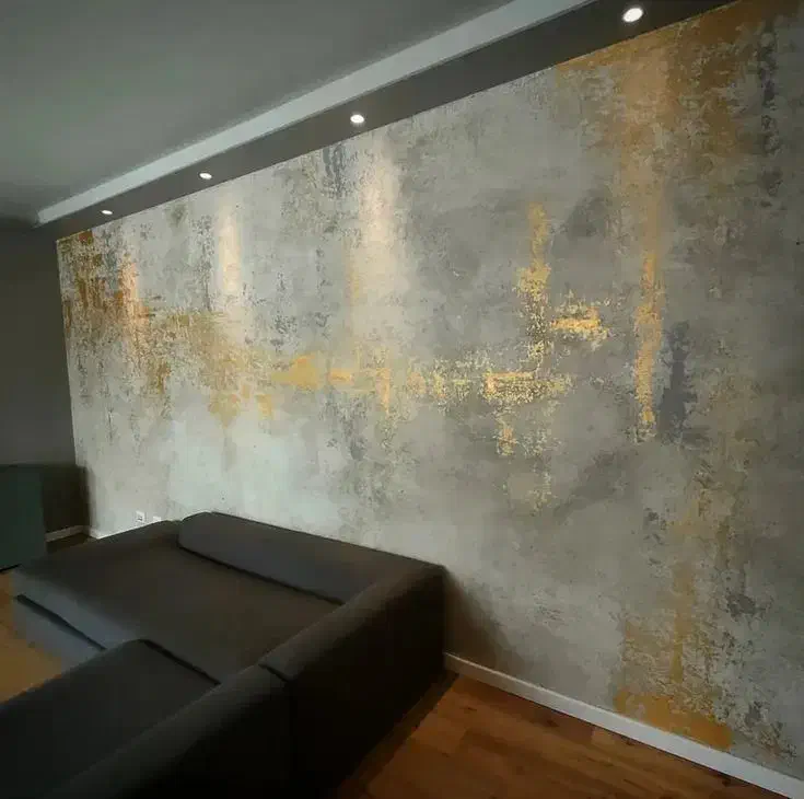 اجرای میکروسمنت و پتینه ورق طلا در گرگان|خدمات پیشه و مهارت|گرگان, |دیوار