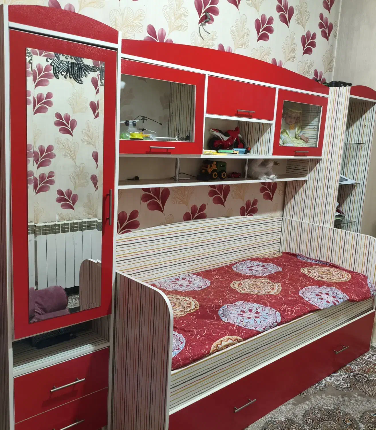 کمد و تخت همراه با تشک|تخت و سرویس خواب|احمدآبادمستوفی, |دیوار