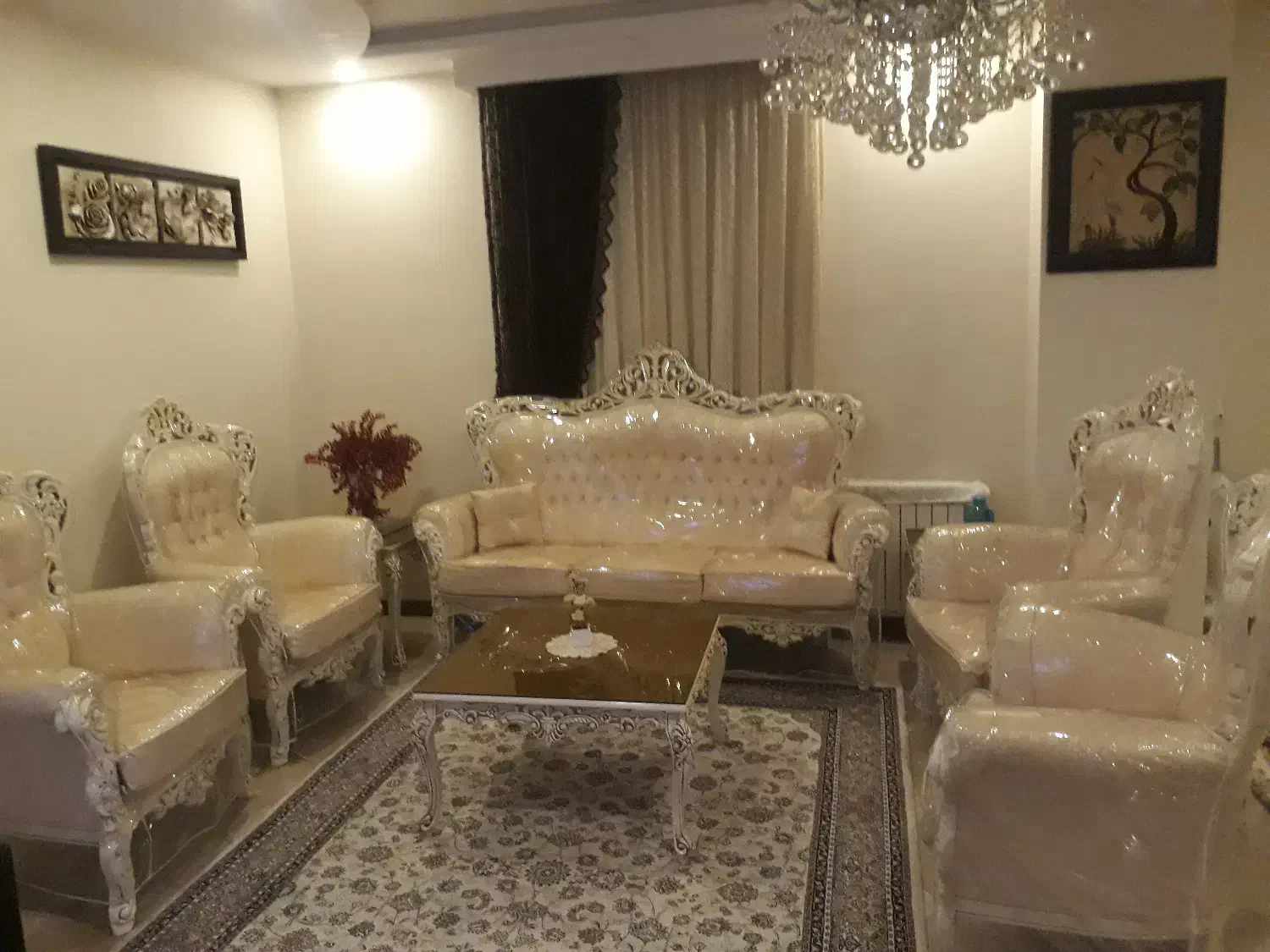 مبلمان استیل کلاسیک۷ نفره نو،تشک دوبل،مناسب جهیزیه|مبلمان خانگی و میز عسلی|تهران, نارمک جنوبی|دیوار