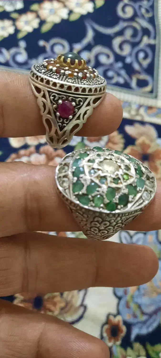 دوتا انگشتر هفت گنج زیبا قدیمی|جواهرات|زاهدان, |دیوار