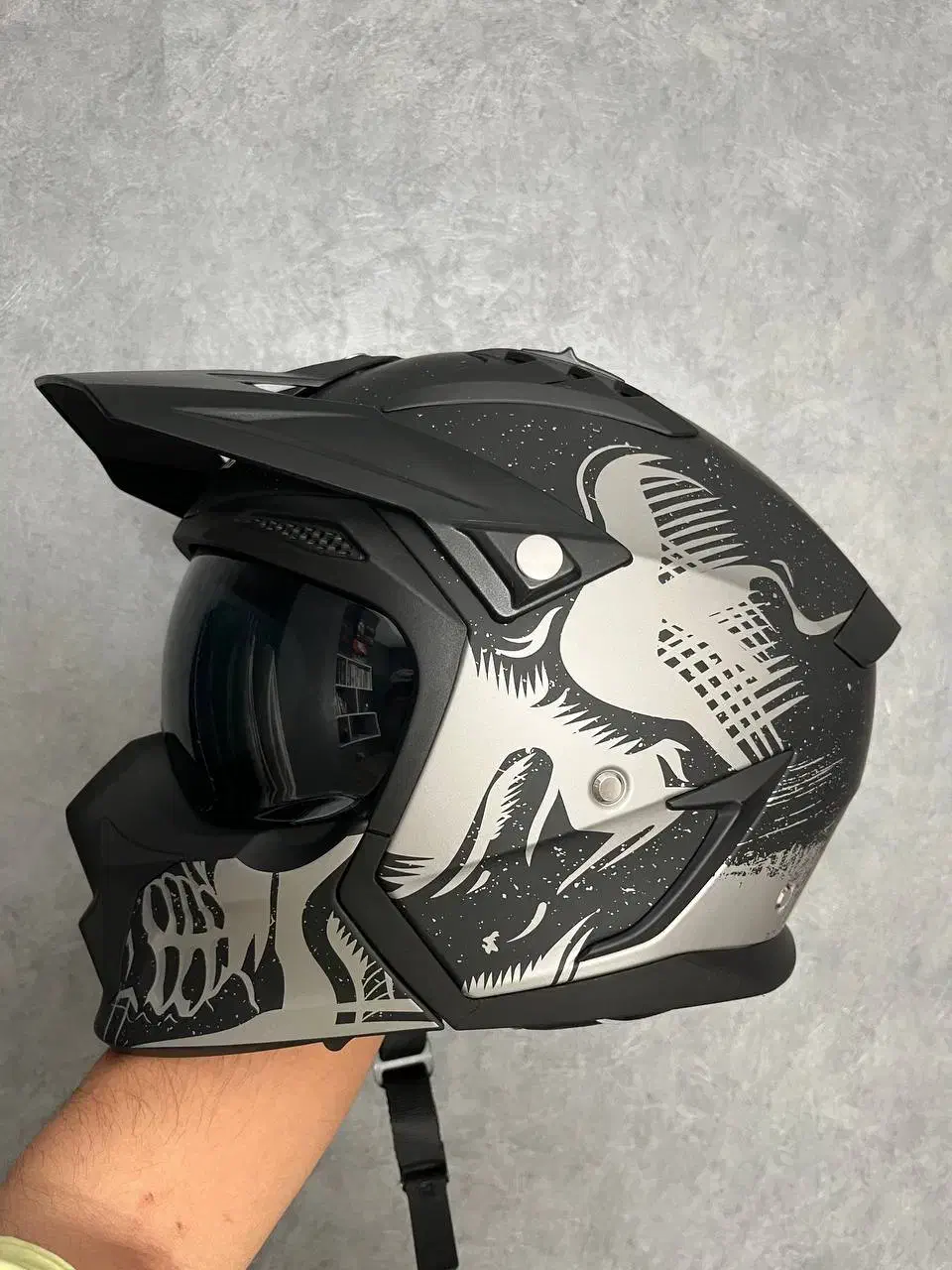 کلاه کاسکت فک جدا Rapido مدل 890 (طرح بون مشکی)|قطعات یدکی و لوازم جانبی|تهران, جوادیه|دیوار