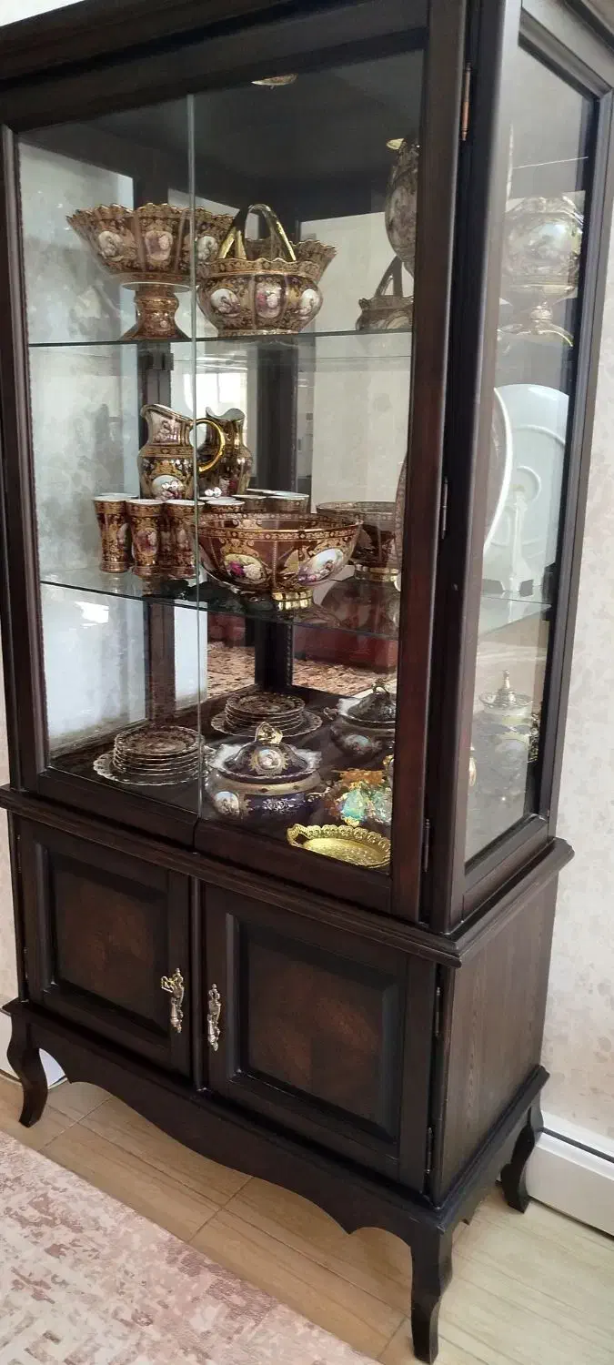 بوفه دو تکه چوبی|بوفه، ویترین، کنسول|بروجرد, |دیوار