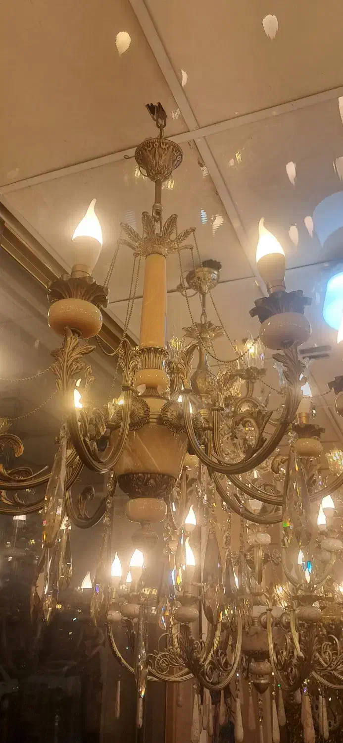 فروش لوسترم برنجی باضمانت همیشگی|لوستر و چراغ آویز|باقرشهر, |دیوار